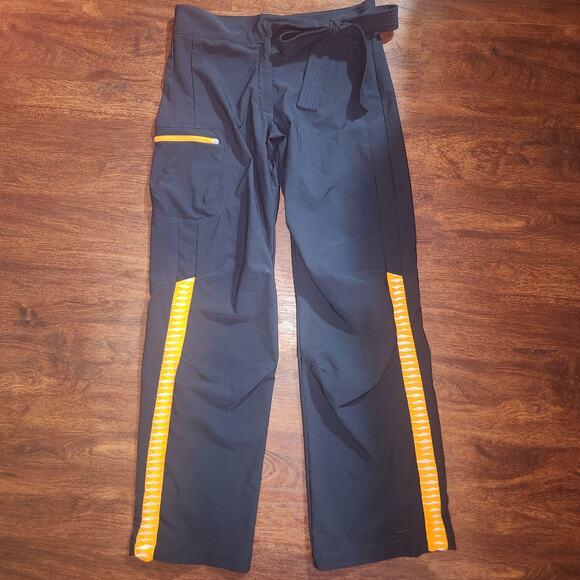 NIKE Y2K Blue and Gold/Orange Tie Belt Zipper Fly Track Pants, RARE, Small - Picture 2 of 7